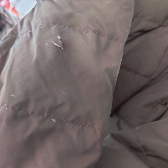 DEFECT Cole Haan Womens Taffeta Down Coat With Bib Deep Forest Size L $250 5D332 - Picture 2 of 3